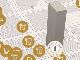 Neighborhood guide for an office building for lease