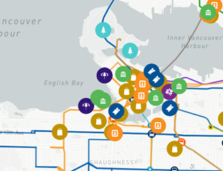 Local attractions transit map